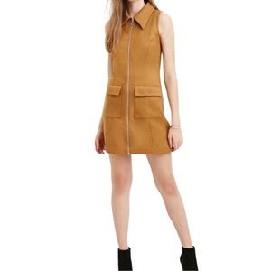 NWT caramel tan collared zipper dress